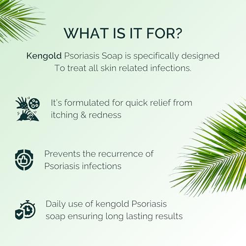 Image of KENGOLD P soriasis Skin and Hair Soap | 75g Herbal Bathing Bar with Natural Ingredients | Gentle Daily Cleansing for Skin Hydration, Scalp Care, Refreshing Lather & Natural Protection | Suitable for Men & Women (Pack of 1)
