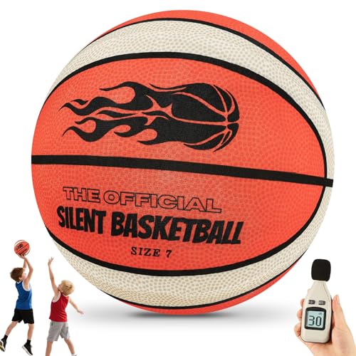 LumenVela Silent Basketball, Lautloser Basketball Größe 7, Airless Basketbäll Indoor mit Stoffnetzabdeckung Krumenfest, Festgeschenke für Kinder und Erwachsene für Hallentraining LumenVela Silent Basketball, Lautloser Basketball Größe 7, Airless Basketbäll Indoor mit Stoffnetzabdeckung Krumenfest, Festgeschenke für Kinder und Erwachsene für Hallentraining