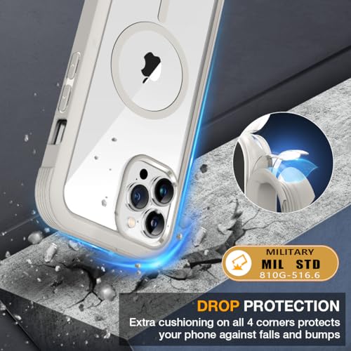Image of Miracase for iPhone 13 Pro Case 6.1 inch,Full-Body Protection,Clear Bumper Case with Built-in 9H Tempered Glass Screen Protector,Military-Grade Drop Protection Outdoor Phone Case for 13 Pro,Titanium