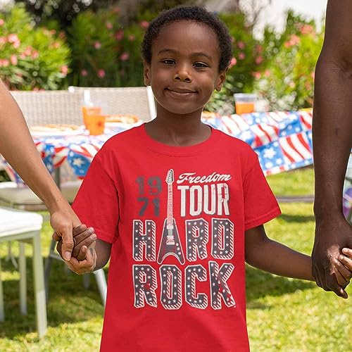 Hard Rock Youth Kids Unisex Americana Freedom Tour Tee Red2
