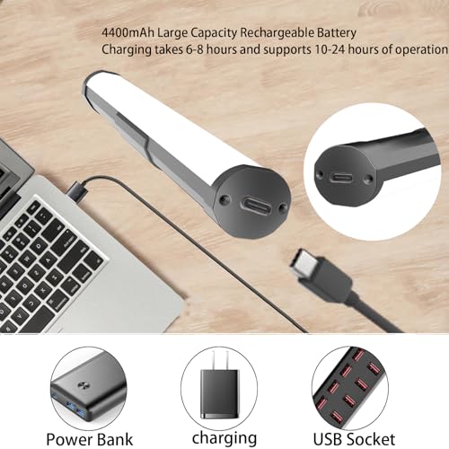 Image of MIOBLUE Picture Light Battery Operated, 13.8in Wireless Art Light for Paintings, Dimmable 4400mAh Recharging Battery Display Light with Remote Control for Wall, Gallery Dartboard Art Bedroom