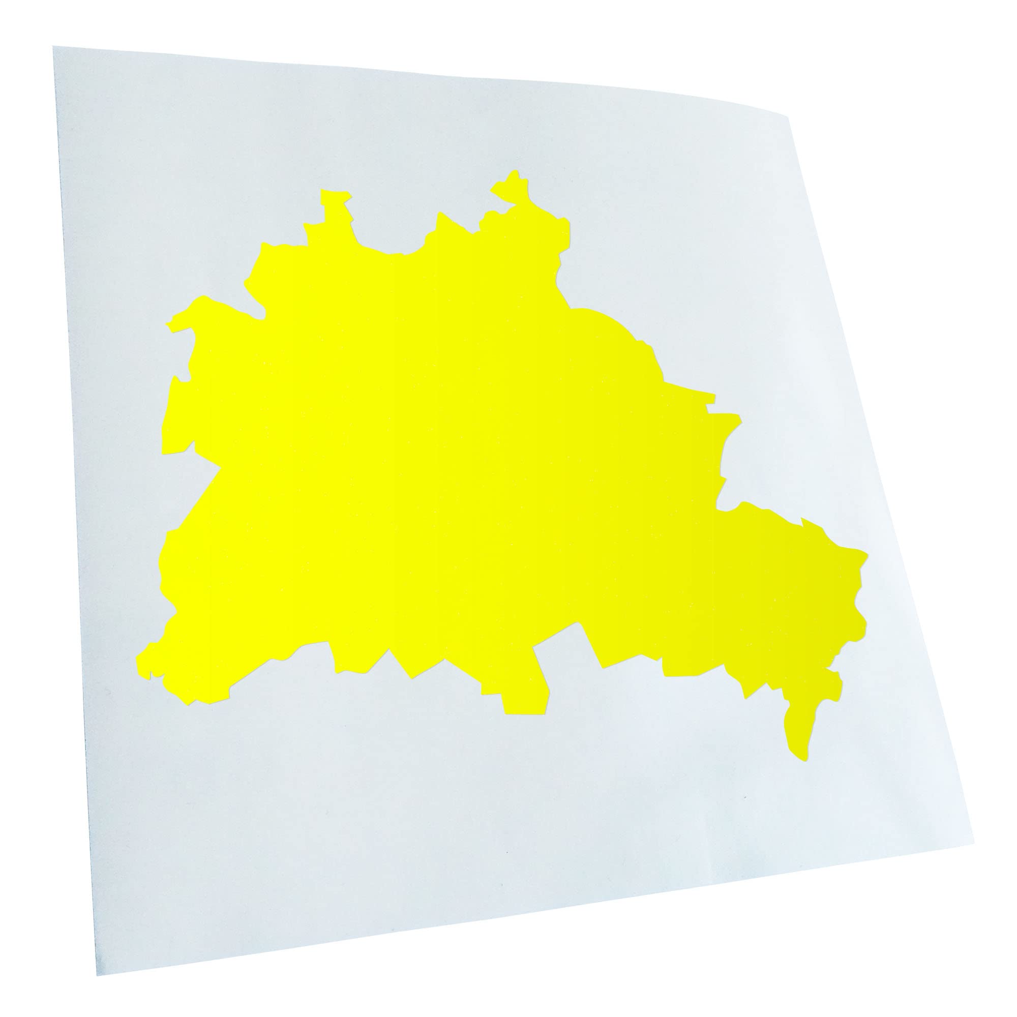 Kiwistar - Car Sticker - Neon Yellow - 60 x 50 cm Berlin Germany Silhouette - Rear Window Car Sticker Weatherproof for Car Truck Moped Truck - Sticker Exterior Self-Adhesive Tuning Accessories for