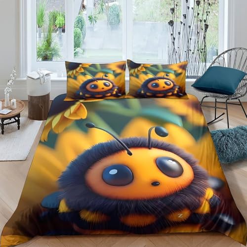 Parure de lit 3D abeille housse de couette super douce garçon - 4