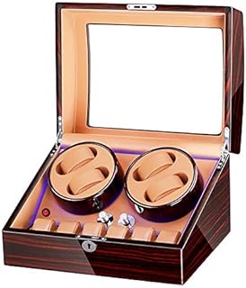 FRUCASE Automatic Watch Winder Brown New Version 4+6 Wooden Watch Box Watches Storage Luxury