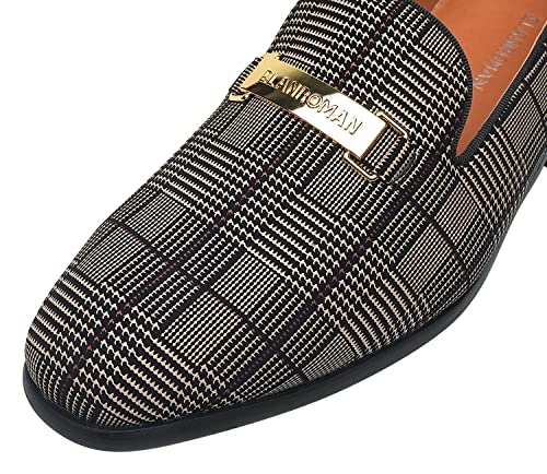 ELANROMAN Men's Dress Loafers Leather Lined Formal Shoes4