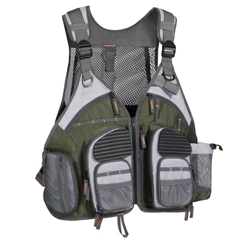Image of BASSDASH Strap Fishing Vest Adjustable for Men and Women, for Fly Bass Fishing and Outdoor Activities