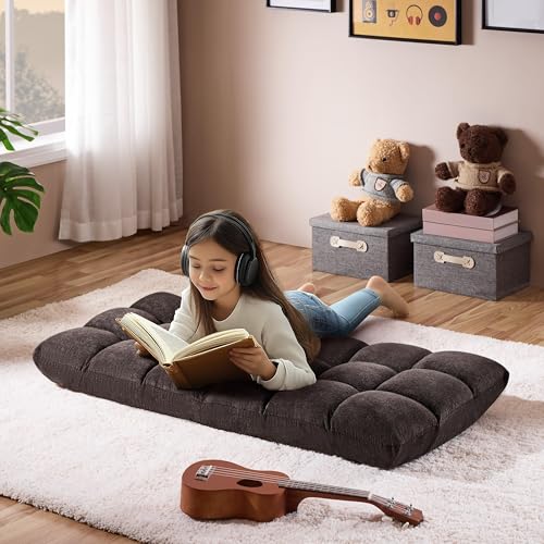 Image of Yaheetech Adjustable Floor Chair with Back Support, Foldable Thick Padded Seat for Meditation&Gaming on Floor, Space Saving Lazy Lounger for Bedroom Dorm, Brown