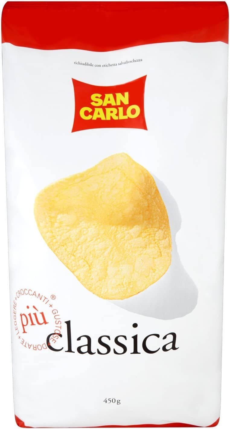 6x San Carlo Classica Chips Patatine Kartoffelchips gesalzen 450g Kartoffel chips