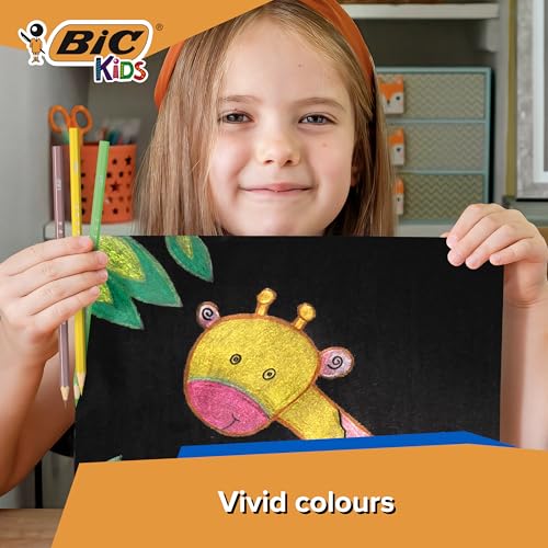 BIC Kids Smooth' Colouring Pencils Made from 100% Responsibly Sourced Wood- Assorted Standard, Metallic - Image 2