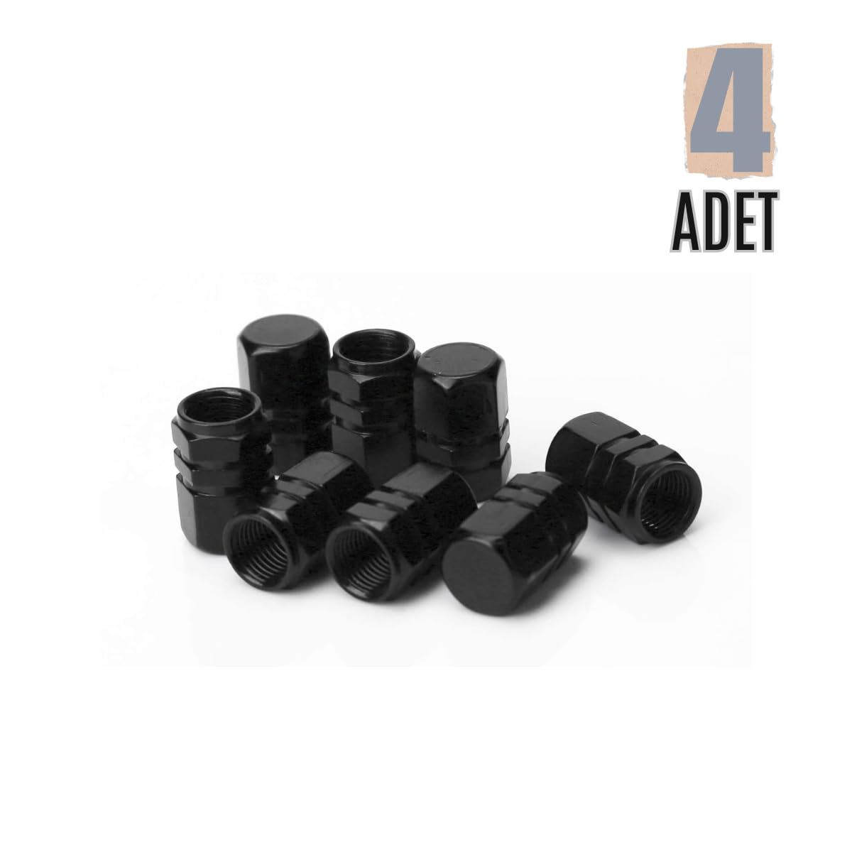 Aluminyum Sibop Kapağı Dörtlü Set Jet Siyah