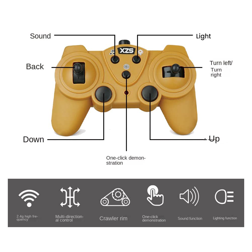 1:24 2.4GHz 9 Canaux TéLéCommande Tracteur Jouet Bulldozer RC Alliage D'Aluminium IngéNierie Tracteur pour Enfants Style A
