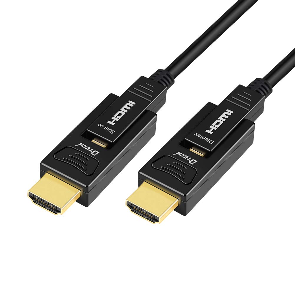 DTech 75 Feet Fiber Optic HDMI Cable 4K 60Hz 444 Chroma Subsampling 18Gbps Ultra HD with Micro HDMI to Standard HDMI Connectors Compatible with UHD TV Projector Computer Monitor (23 Meters, Black) image 4 of 6 B07L33YJV3
