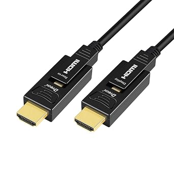 DTECH 75 Feet Fiber Optic HDMI Cable 4K 60Hz 444 Chroma Subsampling 18Gbps Ultra HD with Micro HDMI to Standard HDMI Connectors Compatible with UHD TV Projector Computer Monitor (23 Meters, Black)