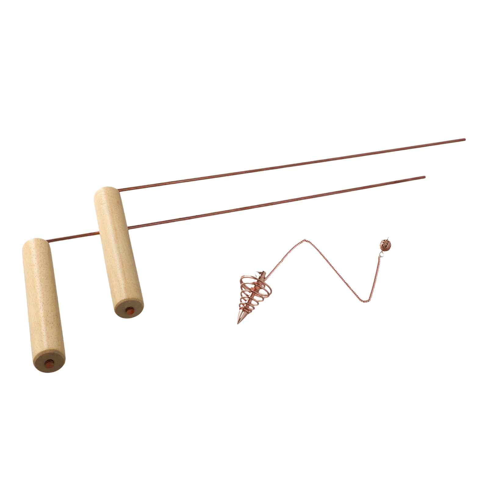 ZYWUOY Kit de tiges de radiesthésie en cuivre, 2 tiges de détection, sonde en cuivre pour trouver un trésor d'eau, outil de sondage en métal