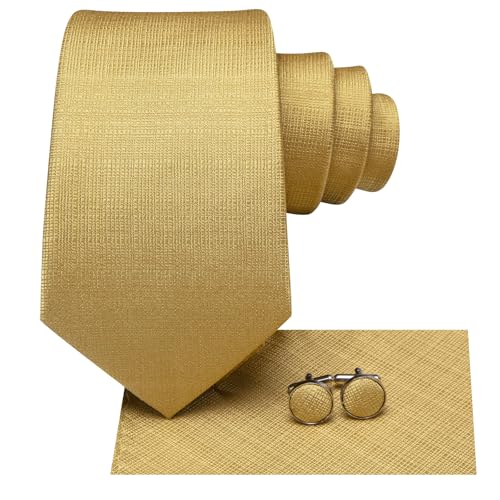 Image of Hi-Tie Men 63inches Tie Set Extra Long Necktie Paisley Tie Pocket Suqare Cufflinks Big and Tall Men Tie
