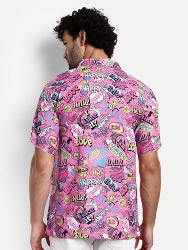 Image of Leriya Fashion Men's Casual - Button Down Summer Shirt for Mans | Regular Fit Shirts for Man | Ideal for Travel |Picnic |Rayon Half Sleeve Printed Shirt's