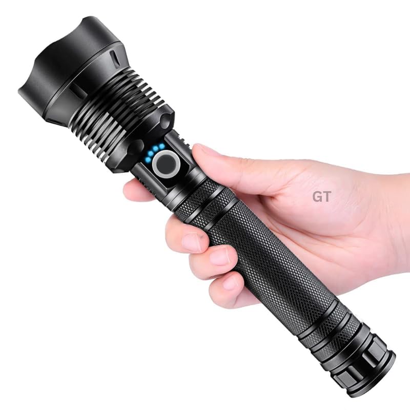 drumstone 𝟏𝟓 𝐘𝐞𝐚𝐫𝐬 𝐖𝐚𝐫𝐫𝐚𝐧𝐭𝐲 powerful zoomable tactical led torch, rainproof, 5 light modes, rechargeable battery, durable metal body – ultimate gift for outdoor enthusiasts & emergency
