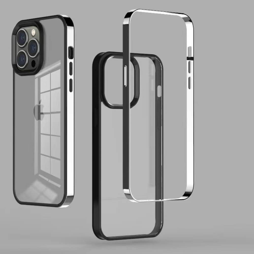 Coque de téléphone silicone transparent argent pour iPhone 13 Pro Max - 8