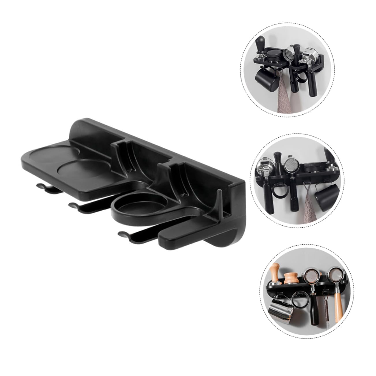 MAGICLULU Wandregal für Kaffeesiebträger Espressoregal mit Siebträgerhalter Aufbewahrungsregal Kaffeesiebträger Selbstklebendes Edelstahl-wandregal Kaffeezubehör-organizer für Espressobar