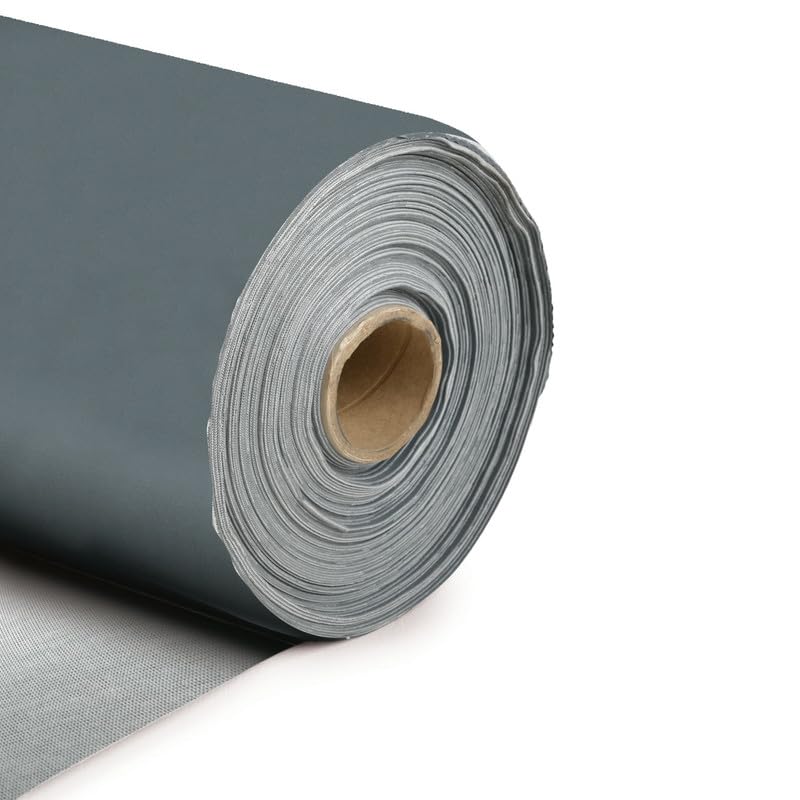 DFL Amigo Upholstery Fabric- PVC Leatherette - Non-Stretch, 54 Inch Wide, Fire Retardant for Furniture & Craft (Grey, 15 Metre) — image 1