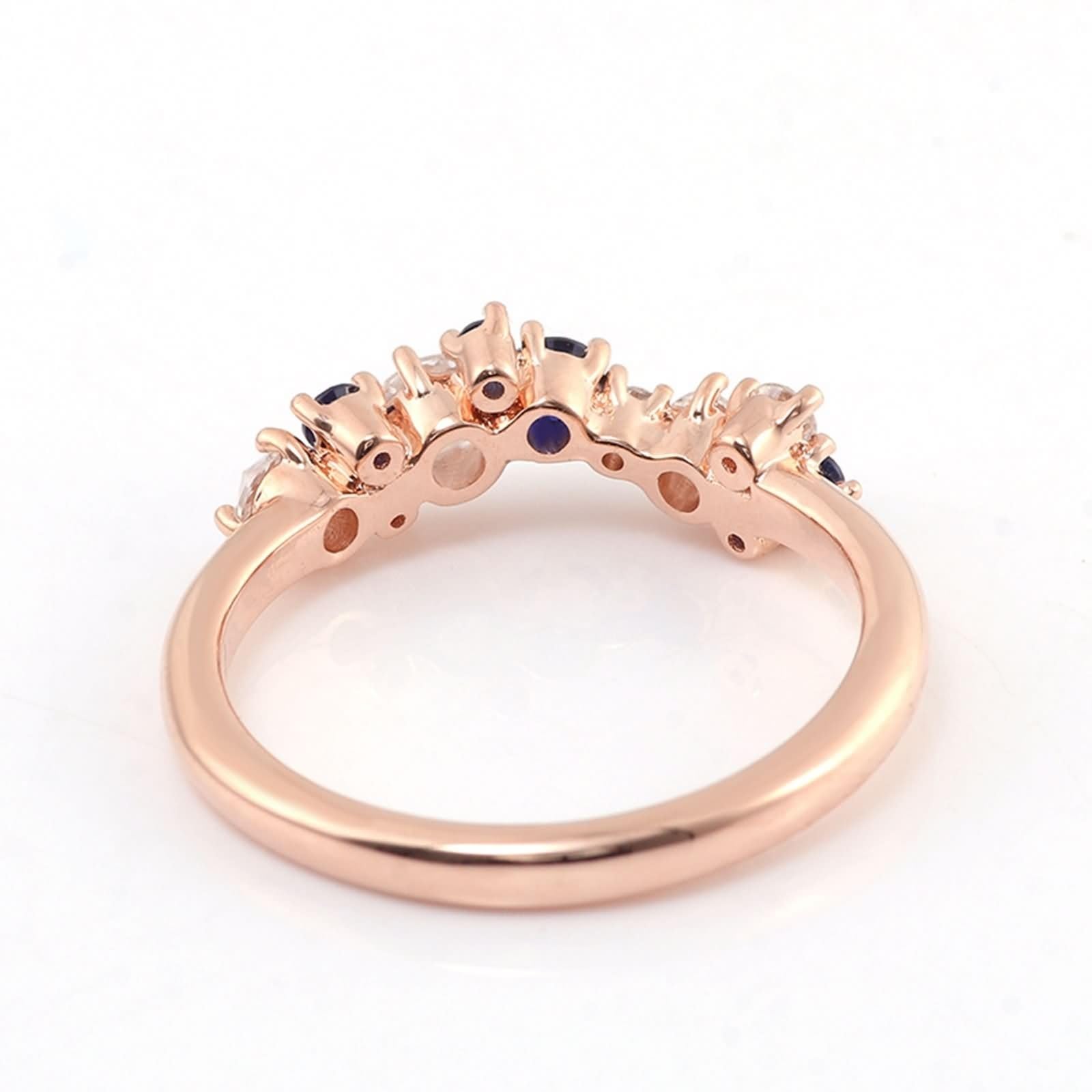 Wycian Promise Anillo para hombre, anillo para mujer, oro rosa, 9 K, moissanita, talla redonda, color blanco, apto para San Valentín, anillo de compromiso único