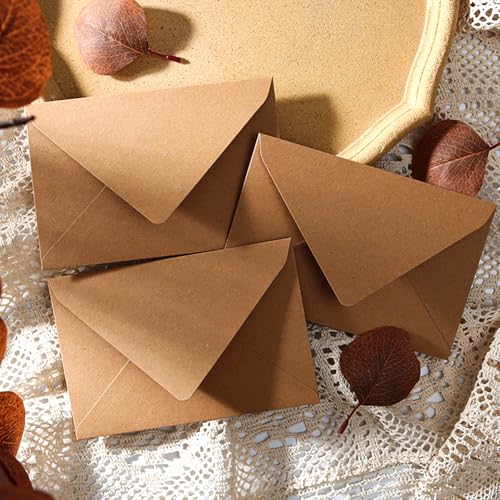 Qixuer 16 Stück Vintage briefpapier mit umschlag Set, Kraftpapier Umschläge, 3 Vintage Kraftpapier Umschläge, 10 Bunny-Briefbögen und 3 Dichtungsaufkleber zum Schreiben von Geburtstag