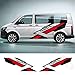 WSCLCP Calcomanías de Vinilo para carrocería de Coche, Pegatinas de decoración de Rayas Laterales, para Volkswagen Transporter T4 T5 T6, Accesorios, Pegatinas de gráficos Deportivos para automóviles
