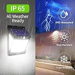 CLAONER Solar Lights Outdoor Motion Sensor Lights 3 Modes, Solar Powered Security Lights (Permanent On All Night/Smart Brightness Control) with 270 Degree Wide Angle IP65 Waterproof for Deck Garage Animal