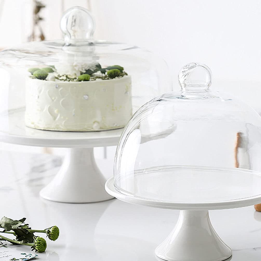 Cabilock Keramik Kuchenständer Mit Fuß 8.86 Zoll Dekorative Kuchenablage Für Desserts Gebäck Und Servieren Stabiler Tortenhalter Für Hochzeit Geburtstag Party Und Bankett Weiß