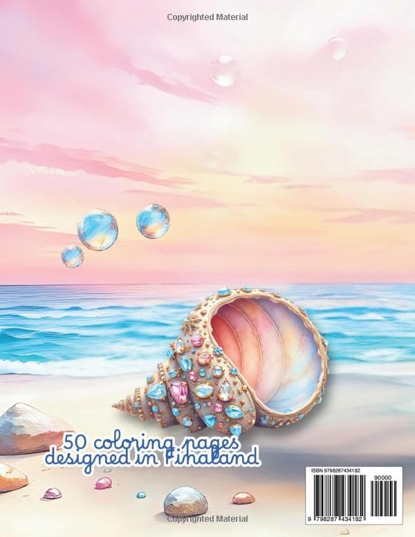 Magical Seashells: Coloring book for adults Designed in Finland (Coloring Book Magical Snowballs) image 3