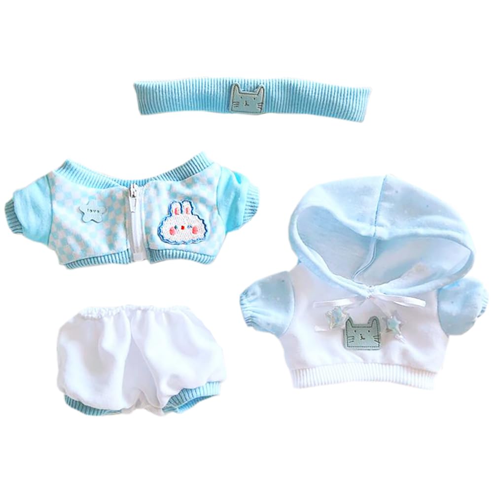 niannyyhouse Vestiti per bambole di peluche, 20 cm, cappotto, camicia, pantaloni, gilet, cintura, cravatta, accessori, vestito per bambole da 20,3 cm