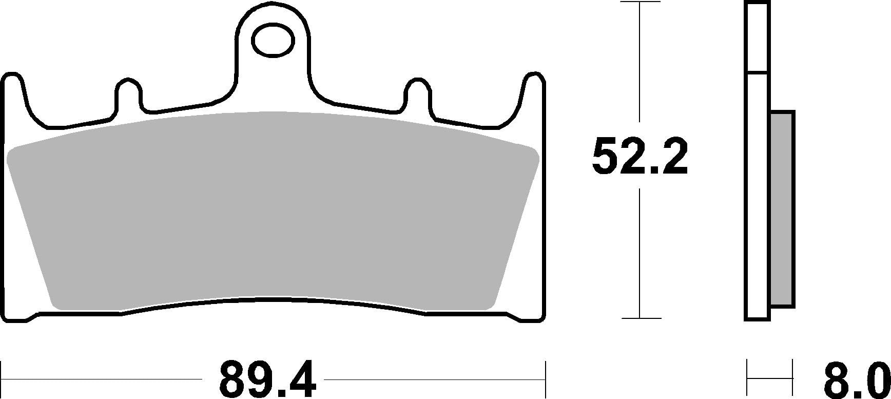 BREMBO Plaquettes de freins Épaisseur 8mm 07SU19LA Compatible avec SUZUKI MOTORCYCLES GSX, KAWASAKI MOTORCYCLES ZRX