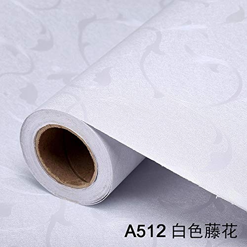 Vinilo Para Cocina/Pared，Papel Autoadhesivo Del Papel De La Foto, Rollo Decorativo Del Papel De La Película De Los Muebles De La Etiqueta De La Pared-Blanco Plateado_Los 60Cmx30M