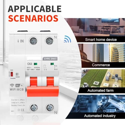 Disjoncteur WiFi intelligent 2P avec interrupteur timing programmable