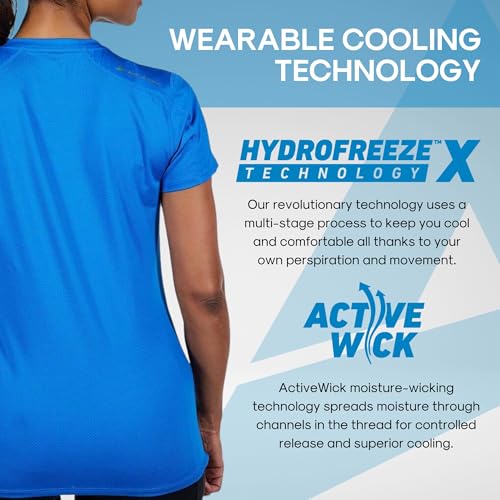 Arctic Cool Women's V-Neck Instant Cooling Moisture Wicking Performance UPF 50+ Short Sleeve Workout Shirt2