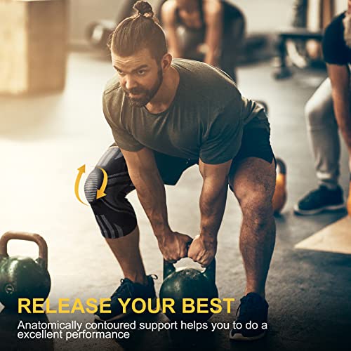 Aprut Knee Braces For Knee Pain, Knee Brace With Patella Gel Pad & Side Stabilizers For Men Women, Medical Grade Knee Compression Sleeve For Any Sports, Pain Relief, Meniscus Tear, Arthritis, Acl #TOP4