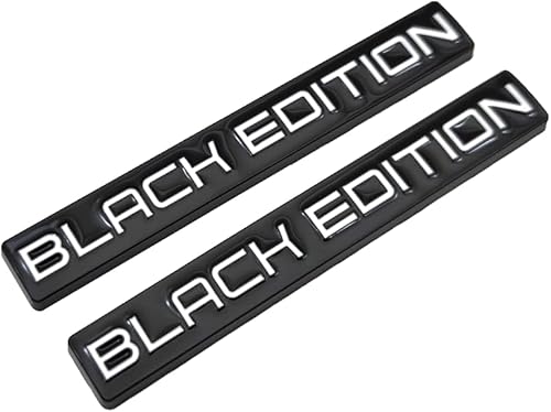 2 calcomanías de metal negro con logotipo para la tapa del automóvil deportivo, para puerta trasera, maletero y guardabarros (color negro y blanco)
