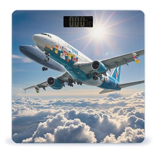 Báscula Digital Airplane de Vidrio Templado con Pantalla LCD miniatura 1