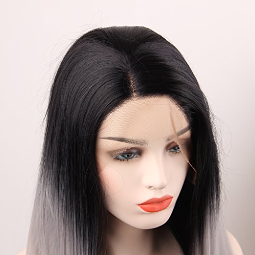 Arimika 26 inch lungo dritto a strati Ombre Grigio...