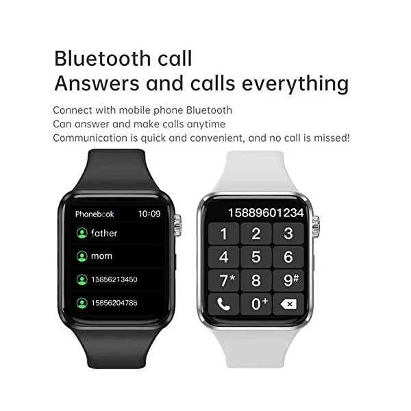 Nanphn Smart Watch for Android iOS Phones Compatible iPhone Samsung, 1.75'' Sport Smartwatch Fitness Activity Tracker Watch with Call/SMS/Heart Rate/Pedometer for Men Women Kids (Black)