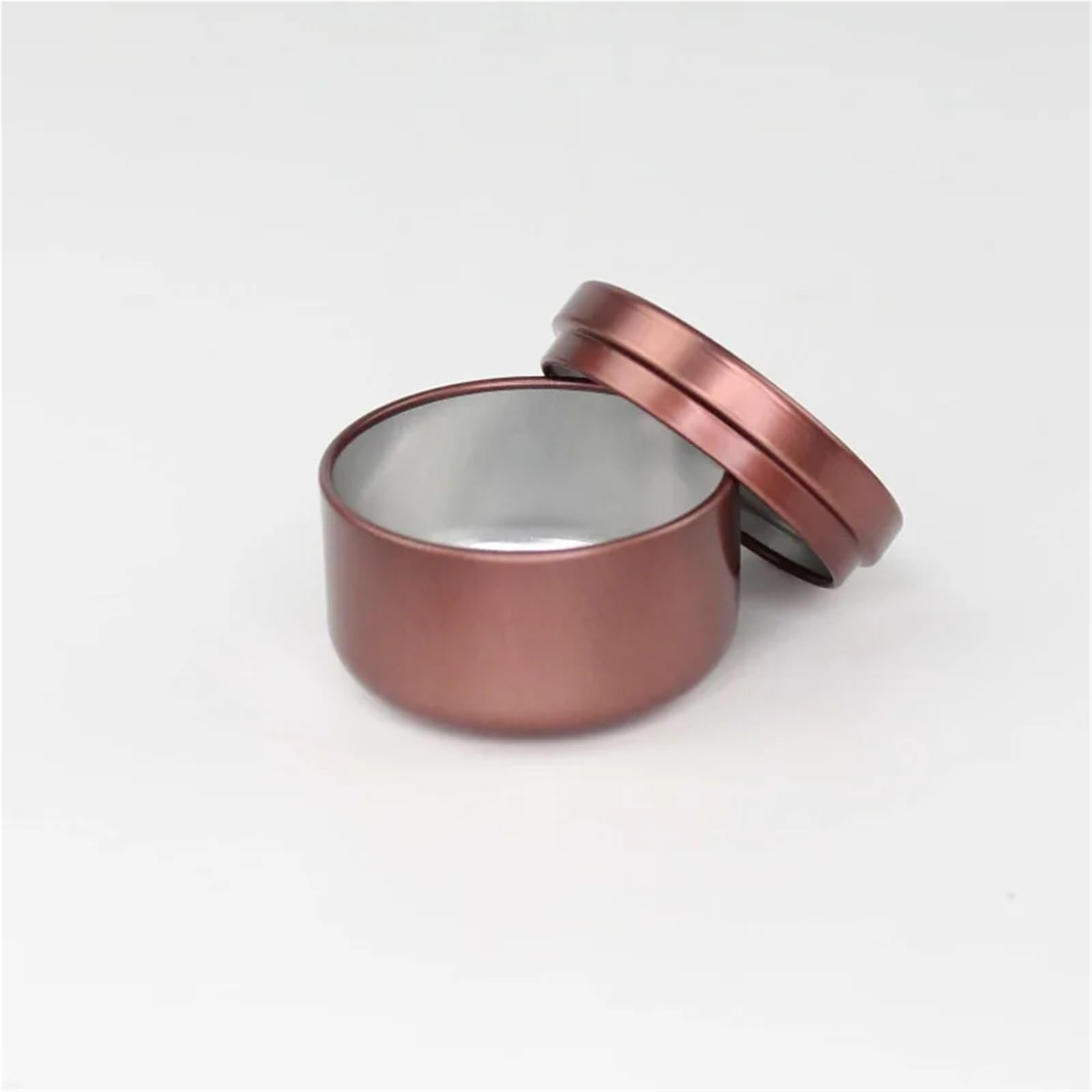 Xinglongs Candle Tin 24pcs 50ml Aluminum Candle Tin Round Containers Practical Jars Solid Aromatherapy Airtight Metal Jar(Brown)