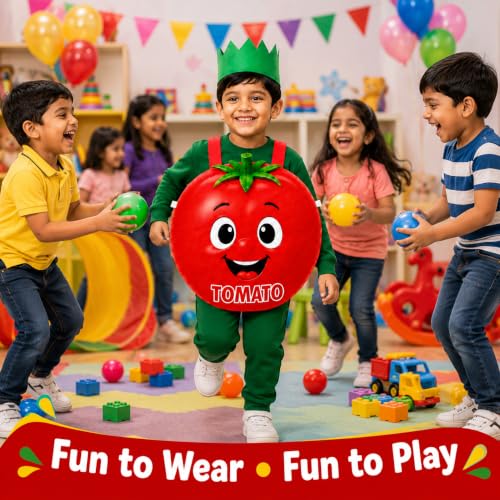 Image of Raj Costume Kids Fruit & Vegetable Fancy Dress Costume | Soft Felt Fruit and Vegetable Cutout Costume for Boys & Girls | School Annual Function