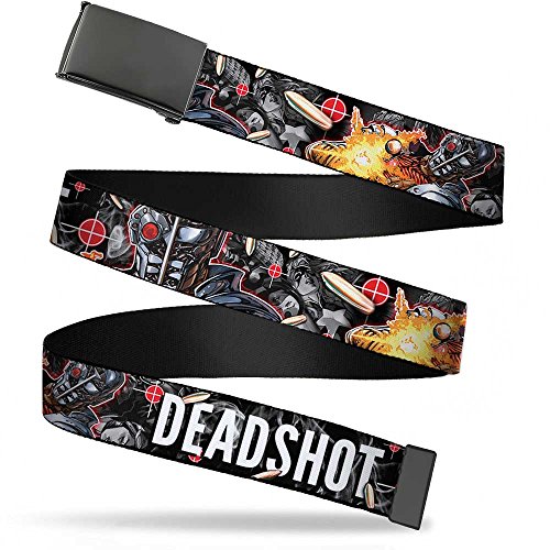 Buckle-Down Men's Web Belt Deadshot, Multicolor, 1.25