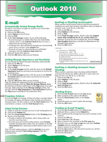 Amazon.co.jp: Outlook 2010 Advanced Quick Source guide : 本