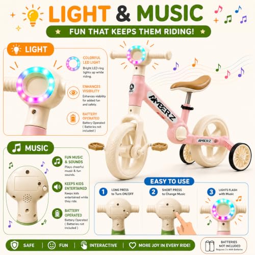 Image of Velo-Glide 3-in-1 Kids Tricycle | Baby Cycle for Boys & Girls | Convertible Balance Bike with Training Wheels, Adjustable Seat & Pedals | Toddler Bike for Kids