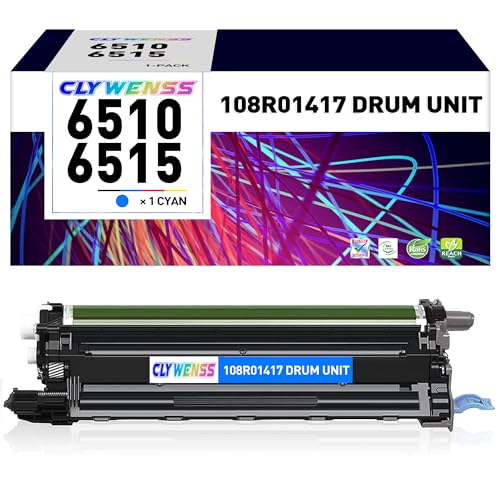 CLYWENSS 108R01417 Drum Unit Replacement for Xerox 6510 6515 Drum Cartridge for Phaser 6510 6510DNM 6510DN 6510N WorkCentre 6515 6515DNI 6515DN 6515N Printer (Cyan, 1-Pack) -  XR-DR6510-C