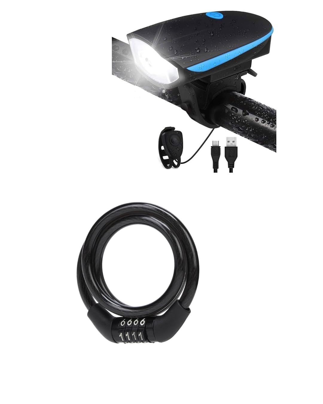LED Bicycle Light & Anti-Theft Lock Combo | Rechargeable Front Light with Secure Cycle Lock | Universal Cycling Accessory Combo.-image-30