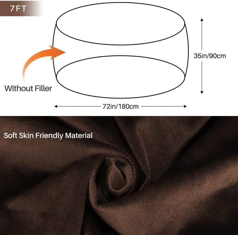 Miniatura 9 de Funda para puf de gran tamaño para adultos, muebles de sala de estar, de microfibra suave y lavable, funda para silla de puf para niños, funda para