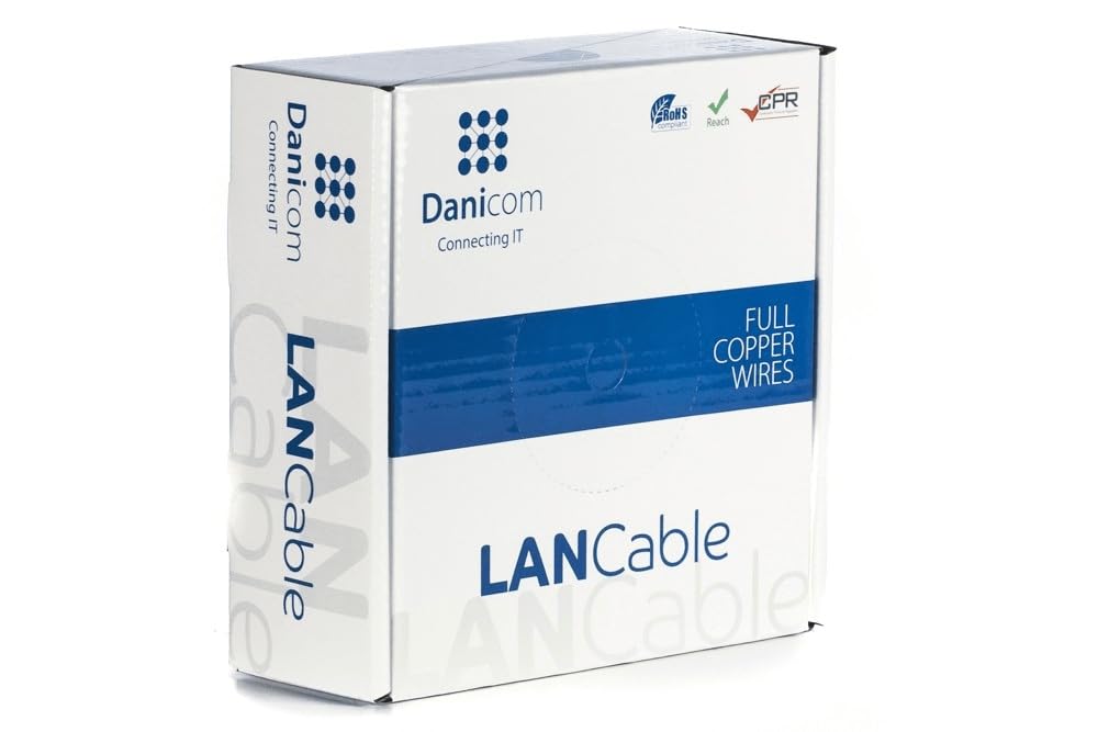 Cable flexible CAT6A S/FTP de 50 m en rollo - PVC (Fca)