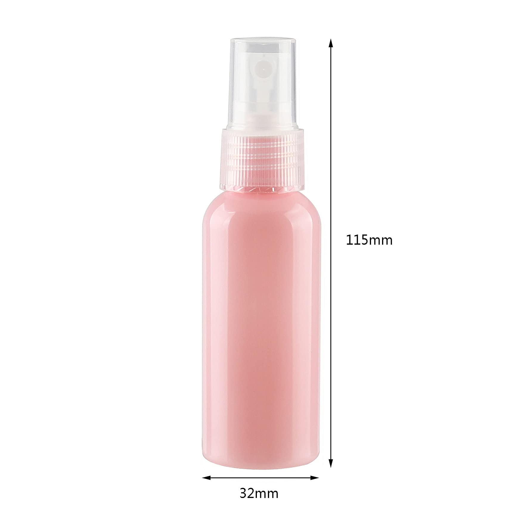 100 Piezas 50ml Rosa Recargable Botellas Con Sprayer Transparente para Limpieza Fina Botella de Spray Vacías Plástico, para Perfume Viaje Artículos de Agua Cosmético Alcohol + 1 x Embudo